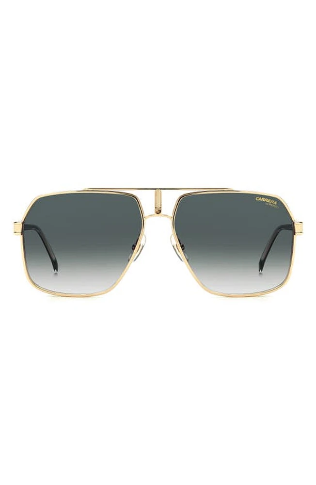 Carrera Eyewear 62mm Oversize Gradient Navigator Sunglasses in Gold/ Shaded at Nordstrom