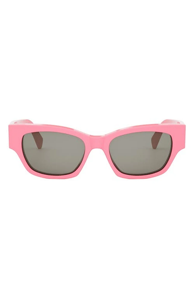 CELINE Monochroms 54mm Cat Eye Sunglasses in Pink /Other /Smoke at Nordstrom