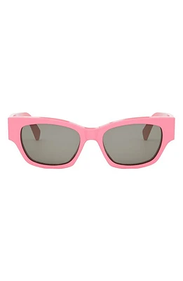 CELINE Monochroms 54mm Cat Eye Sunglasses in Pink /Other /Smoke at Nordstrom