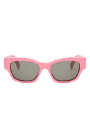 CELINE Monochroms 54mm Cat Eye Sunglasses in Pink /Other /Smoke at Nordstrom