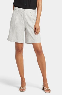 NYDJ Relaxed Linen Blend Shorts Slubby Stripe at Nordstrom,