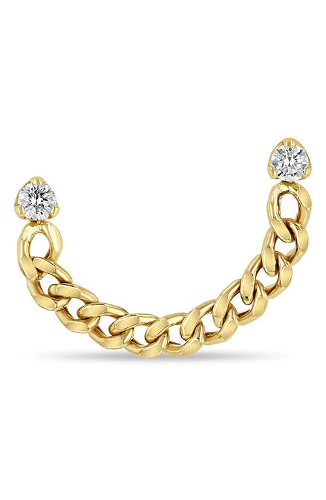 Zoë Chicco 14K Gold Diamond Curb Chain Earring in Yellow Gold at Nordstrom