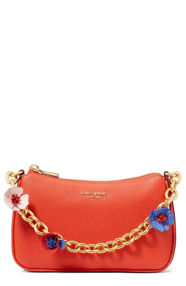 Kate Spade New York small jolie floral convertible leather crossbody bag in Red Berry at Nordstrom