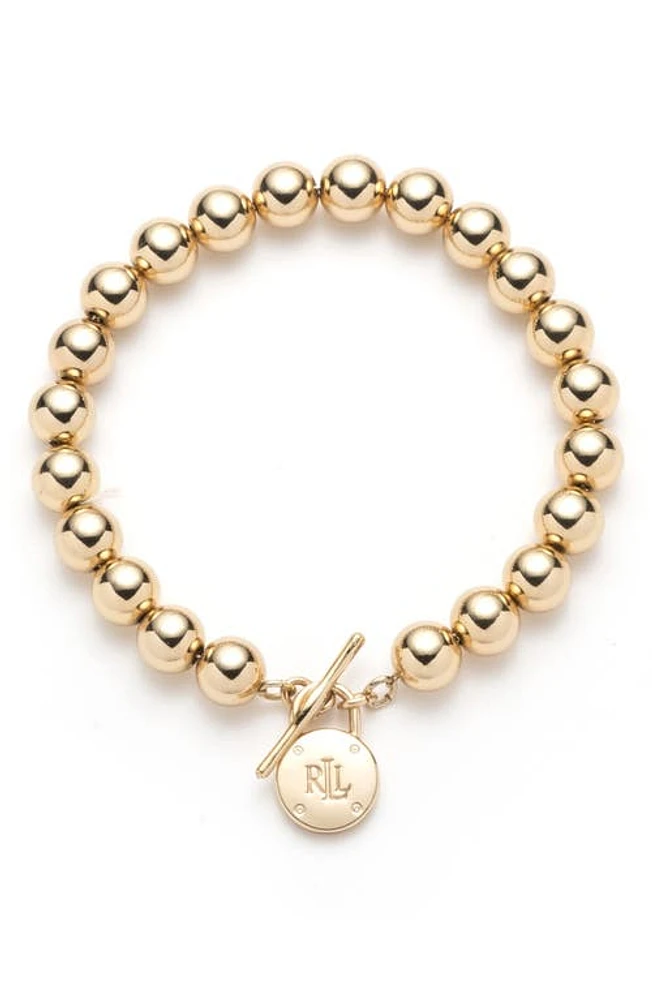 Lauren Ralph Lauren Padlock Beaded Toggle Bracelet in Gold at Nordstrom