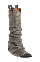 R13 Sleeve Cowboy Boot Distressed Black at Nordstrom