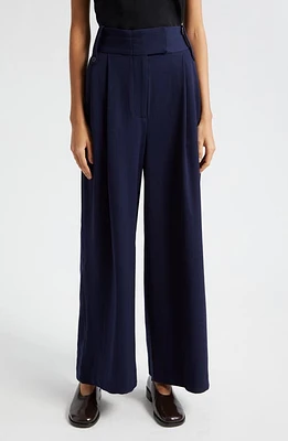 STAUD Ruth Wide Leg Pants Navy at Nordstrom,