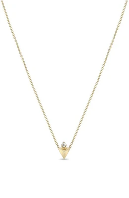 Zoë Chicco 14K Gold Diamond Pyramid Pendant Necklace in 14K Yellow Gold at Nordstrom, Size 16