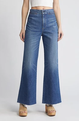 ASKK NY Brighton Raw Hem High Waist Wide Leg Jeans Daytona at Nordstrom,