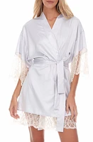 Flora Nikrooz Gabby Lace Trim Satin Chermeuse Wrap at Nordstrom,