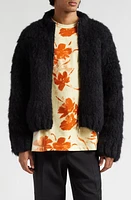 Jil Sander Mohair Blend Hand Knit Jacket Black at Nordstrom, Us