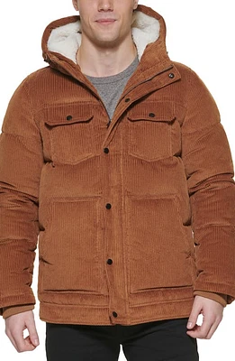 levi's Corduroy Puffer Coat Brown at Nordstrom,