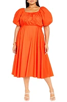 City Chic Rosabella Puff Sleeve Midi Dress at