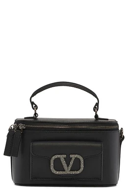 Valentino Garavani Locò Leather Top Handle Bag in Nero/Black Diamond at Nordstrom