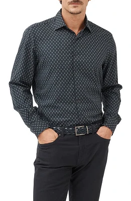 Rodd & Gunn Woodhouse Geometric Print Button-Up Shirt Midnight at Nordstrom,