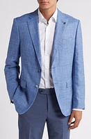 BOSS Hutson Virgin Wool, Silk & Linen Sport Coat Bright Blue at Nordstrom,