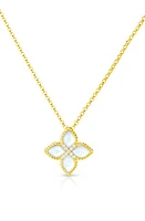 Roberto Coin Mother-of-Pearl & Diamond Pendant Necklace in Yellow Gold/Pearl at Nordstrom, Size 18