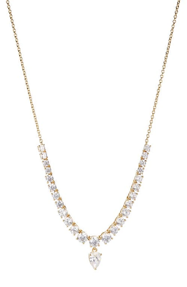 Nadri RSVP Cubic Zirconia Tennis Necklace in Gold at Nordstrom