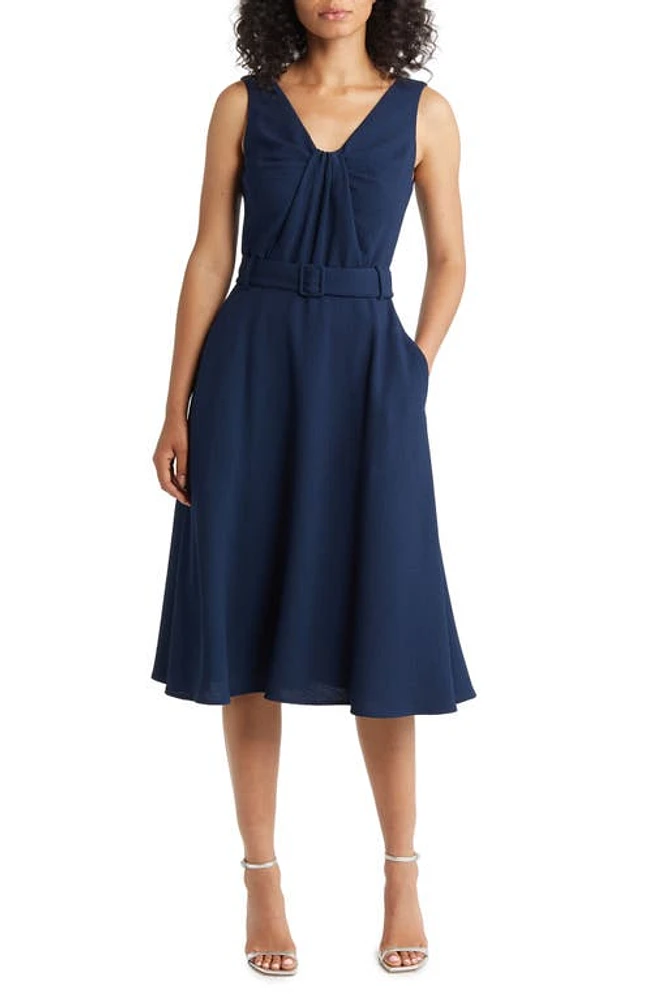 Black Halo Vieata Fit & Flare Midi Dress Bluestone at Nordstrom,