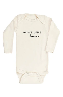 Tenth & Pine Dada's Little Love Long Sleeve Organic Cotton Bodysuit in Natural at Nordstrom, Size 12-18M