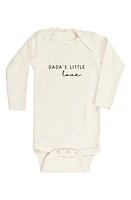 Tenth & Pine Dada's Little Love Long Sleeve Organic Cotton Bodysuit in Natural at Nordstrom, Size 12-18M