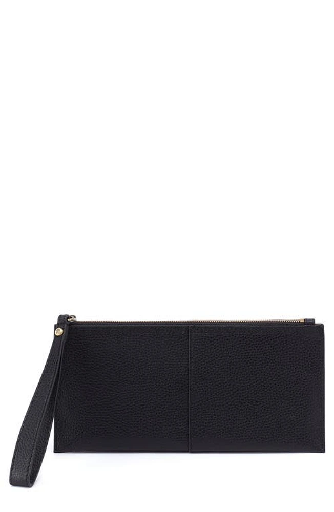 HOBO Large Vida Leather Wristlet in Black Biscuit at Nordstrom