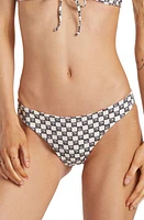 Billabong Cast a Spell Reversible Bikini Bottoms in Black Check/Orange Multi at Nordstrom, Size Medium