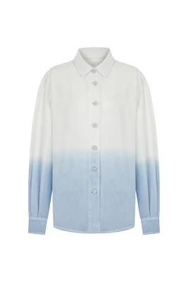 Nocturne Draped Denim Button-Up Shirt in Multi-Colored at Nordstrom