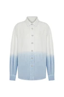 Nocturne Draped Denim Button-Up Shirt in Multi-Colored at Nordstrom