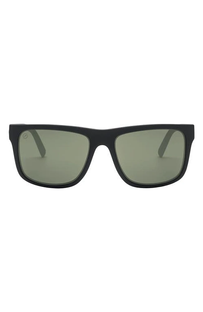 Electric Swingarm XL 59mm Flat Top Polarized Sunglasses in Matte Black/Grey Polar at Nordstrom