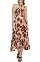 DKNY Abstract Print Halter Neck Midi Dress Dot at Nordstrom,