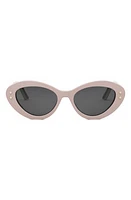 'DiorPacific B1U 53mm Butterfly Sunglasses in Shiny Pink /Smoke at Nordstrom