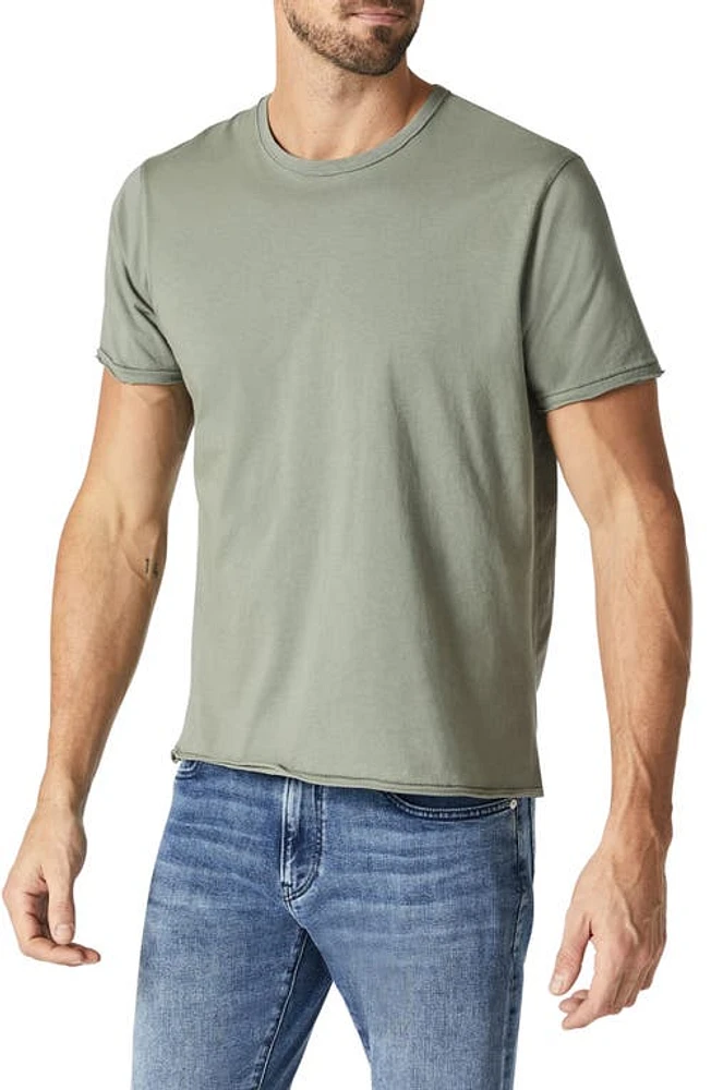 Mavi Jeans Raw Edge Cotton T-Shirt Agave Green at Nordstrom,