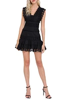 Endless Rose Plunge Neck Tiered Lace Linen & Cotton Dress at Nordstrom,