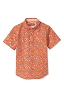 Johnston & Murphy Kids' Sunglasses Print Short Sleeve Button-Down Shirt Orange at