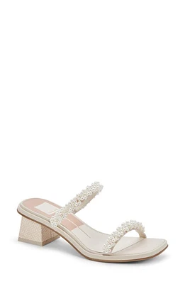 Dolce Vita River Imitation Pearl Slide Sandal in Vanilla Pearls at Nordstrom, Size 5