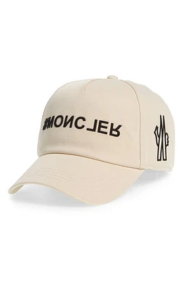 Moncler Grenoble Hashtag Logo Gabardine Adjustable Baseball Cap in Cream at Nordstrom