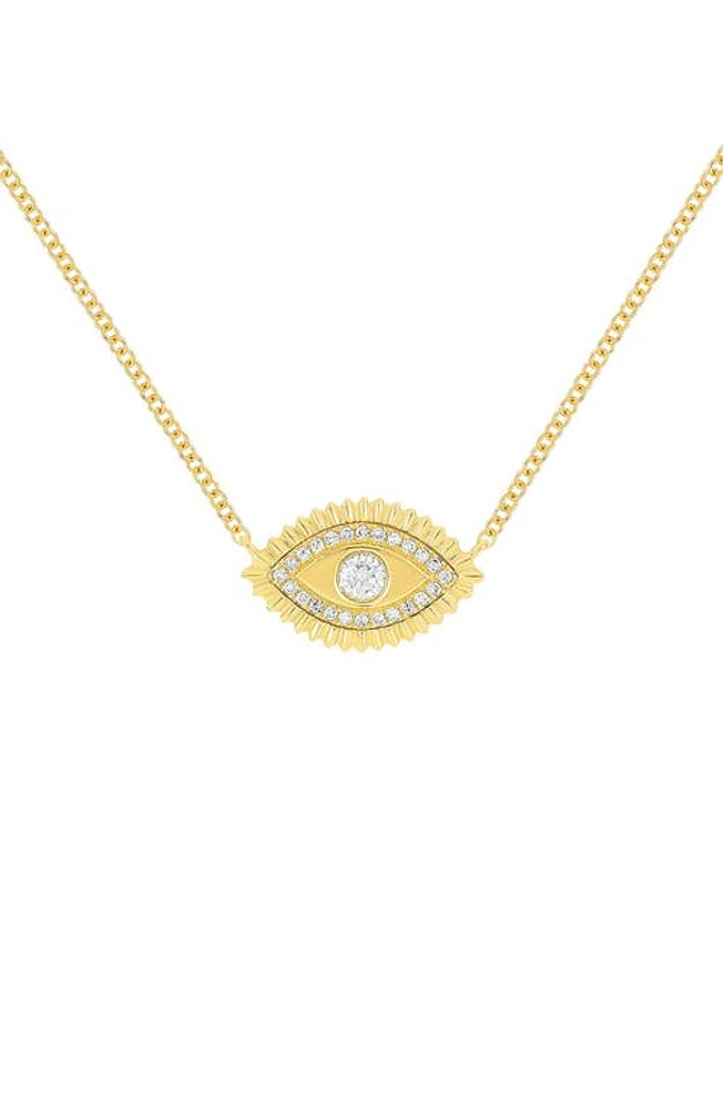 EF Collection Evil Eye Diamond Pendant Necklace in 14K Yellow Gold at Nordstrom