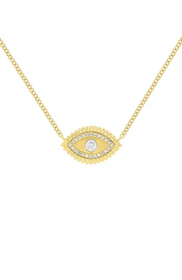 EF Collection Evil Eye Diamond Pendant Necklace in 14K Yellow Gold at Nordstrom