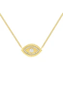 EF Collection Evil Eye Diamond Pendant Necklace in 14K Yellow Gold at Nordstrom