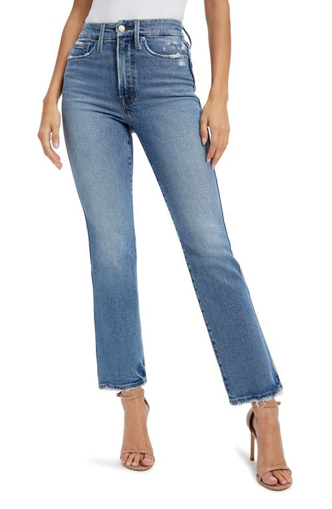 Good American Curve High Waist Straight Leg Jeans Indigo338 at