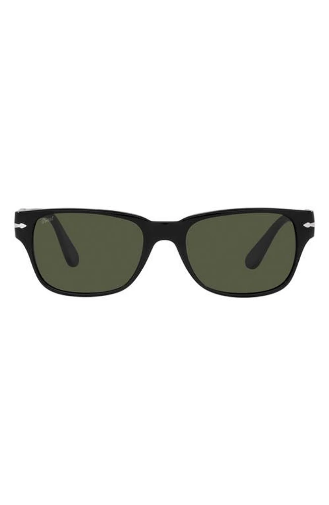 Persol 55mm Rectangular Sunglasses in Black/Green at Nordstrom