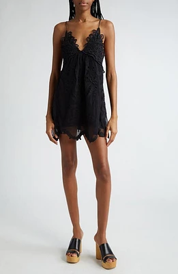 Isabel Marant Virginia Spaghetti Strap Lace Minidress Black at Nordstrom, Us