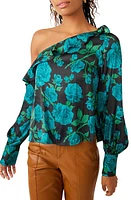 Free People These Nights Floral One-Shoulder Satin Top Combo at Nordstrom,