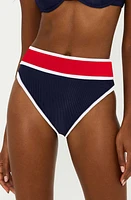 Beach Riot Carlotta Colorblock High Waist Bikini Bottoms Americana at Nordstrom,