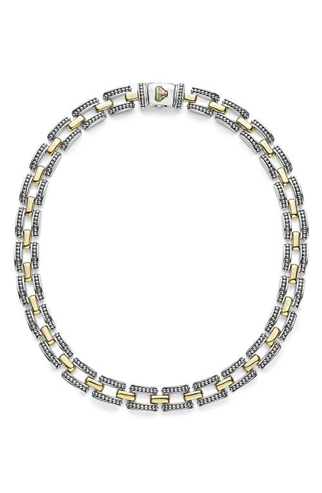 LAGOS High Bar Link Collar Necklace in Two-Tone at Nordstrom, Size 16