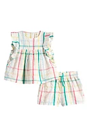 Tucker + Tate Ruffle Cotton Sleeveless Top & Shorts Set Blue Falls at Nordstrom,