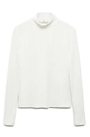 MANGO Textured Mock Neck Top at Nordstrom,