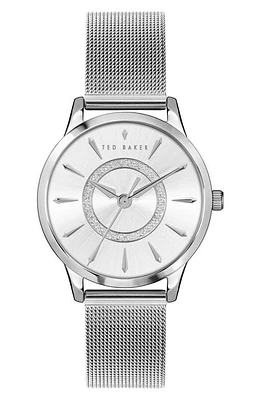 Ted Baker London Fitzrovia Charm Mesh Strap Watch, 34mm in Silver at Nordstrom