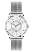 Ted Baker London Fitzrovia Charm Mesh Strap Watch, 34mm in Silver at Nordstrom