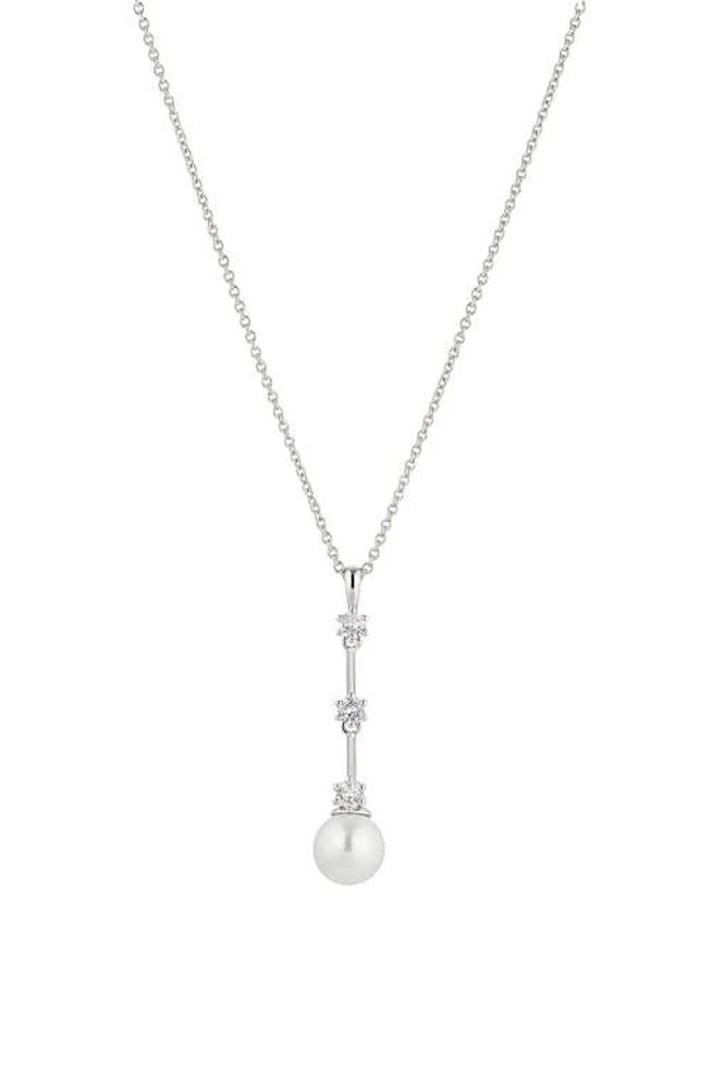 Nadri Olivia Y-Necklace in Rhodium With Pearl at Nordstrom